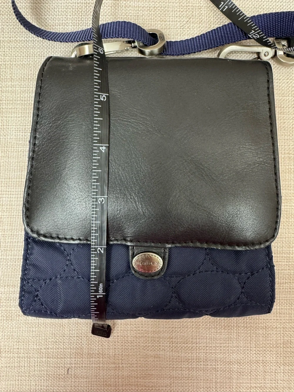 Mosey Navy and Black Compact Crossbody Wallet - Sleek Everyday Bag